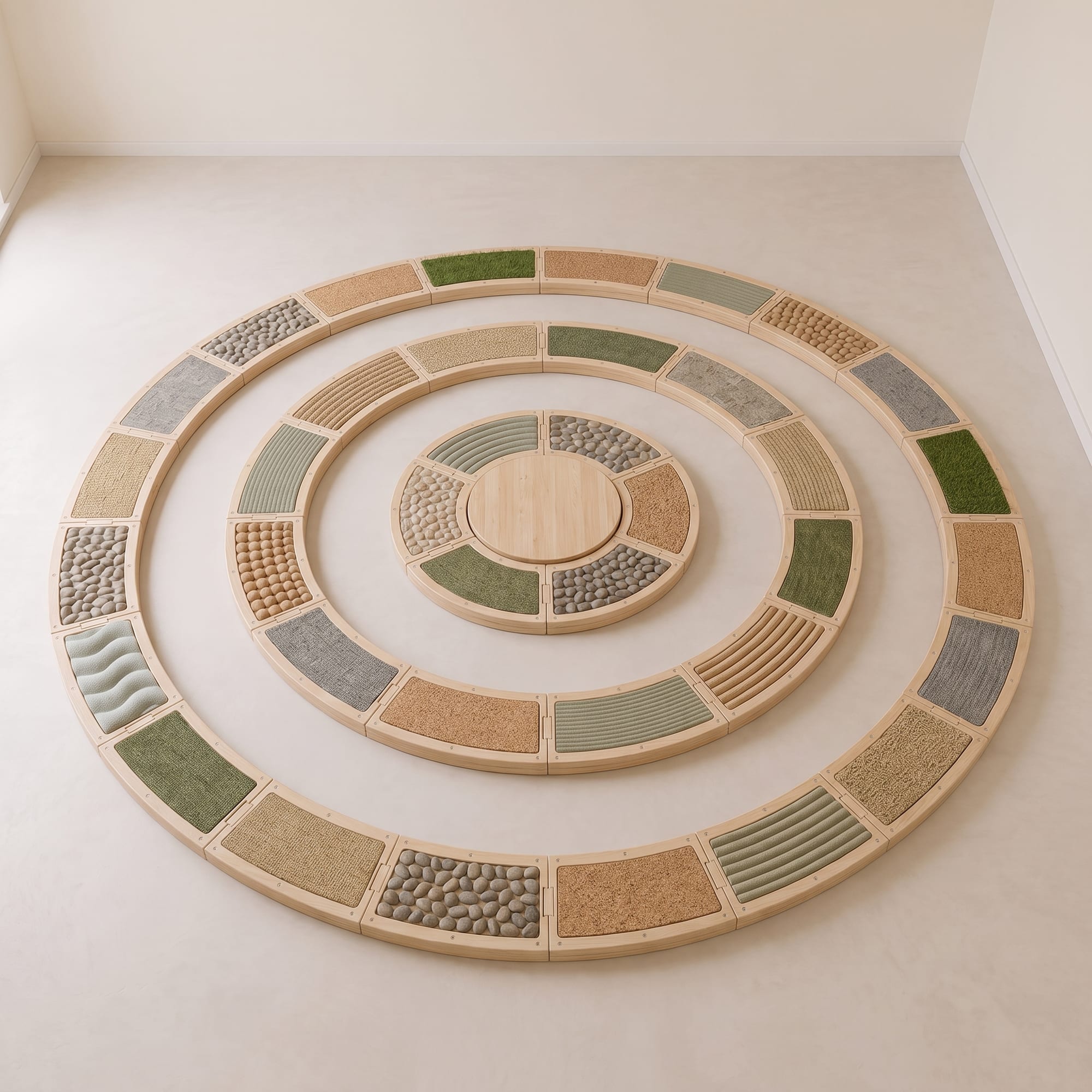 Rozbudowany układ ścieżki sensorycznej KIDSLOOP ze spiralą i wyspą